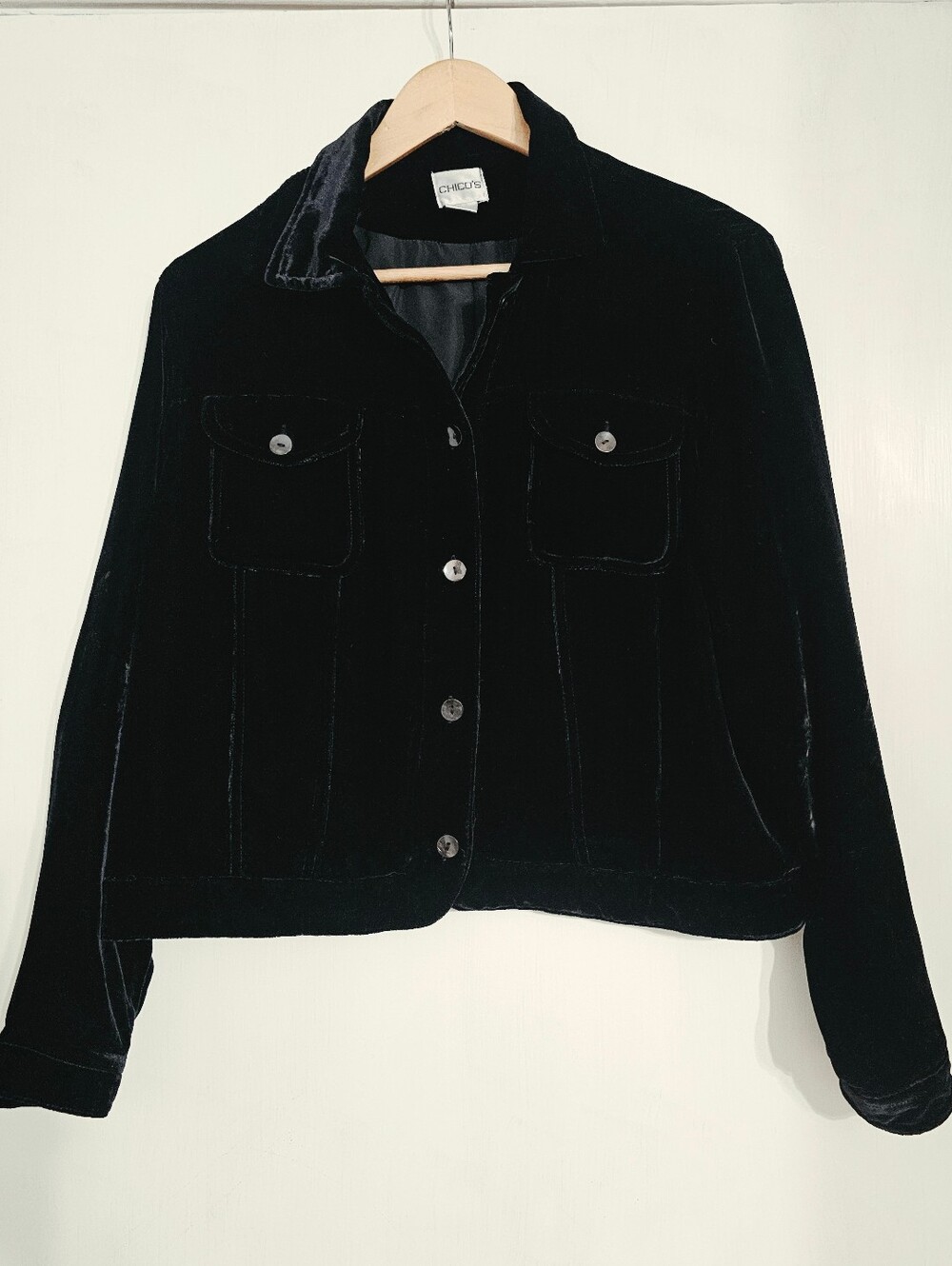 Chicos Black Velvet Jacket